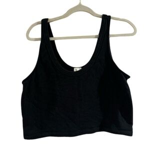 Black Aerie Crop Tank Top with Trim on the Side